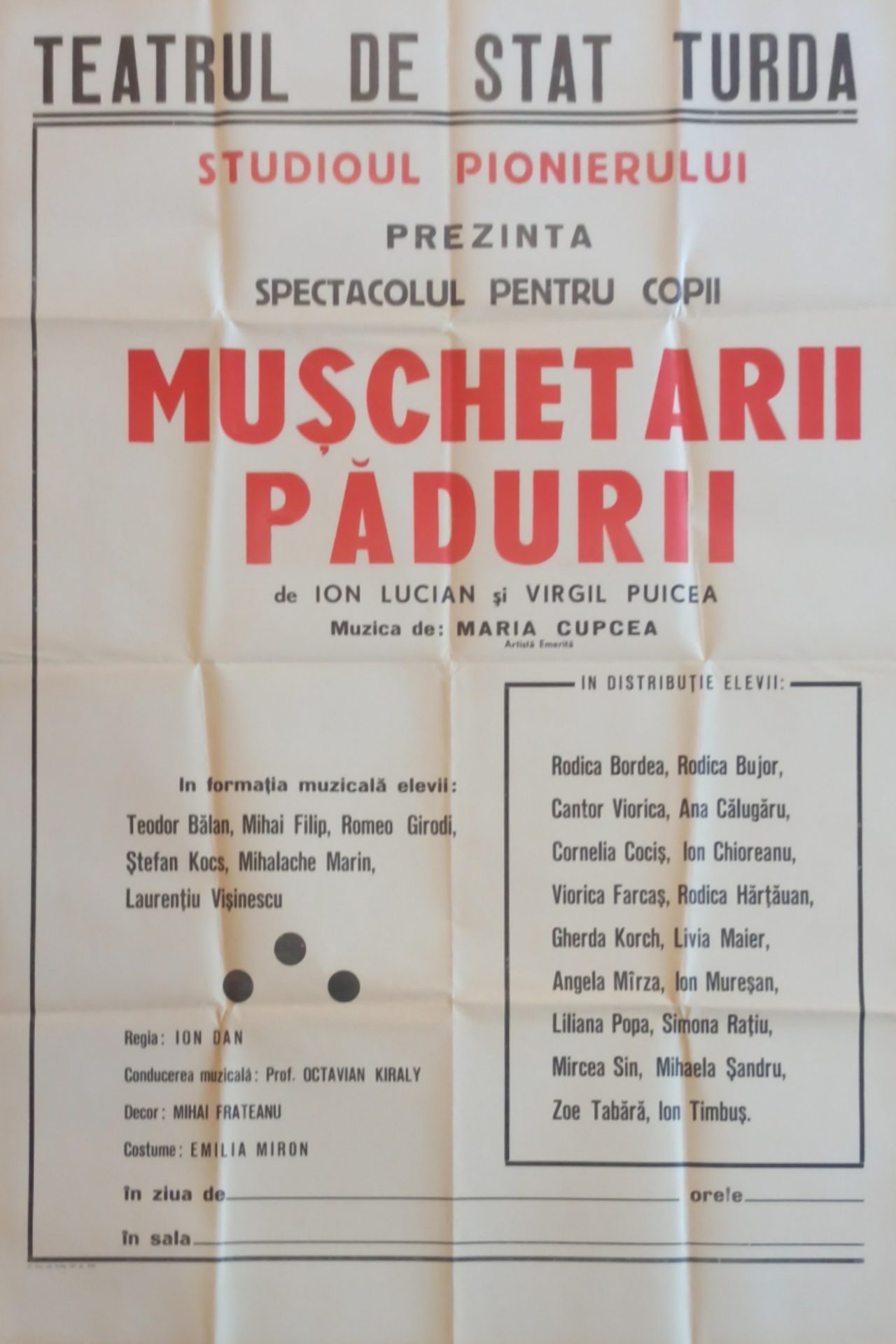COPERTA-MUSCHETARII PADURII, 1964-1965